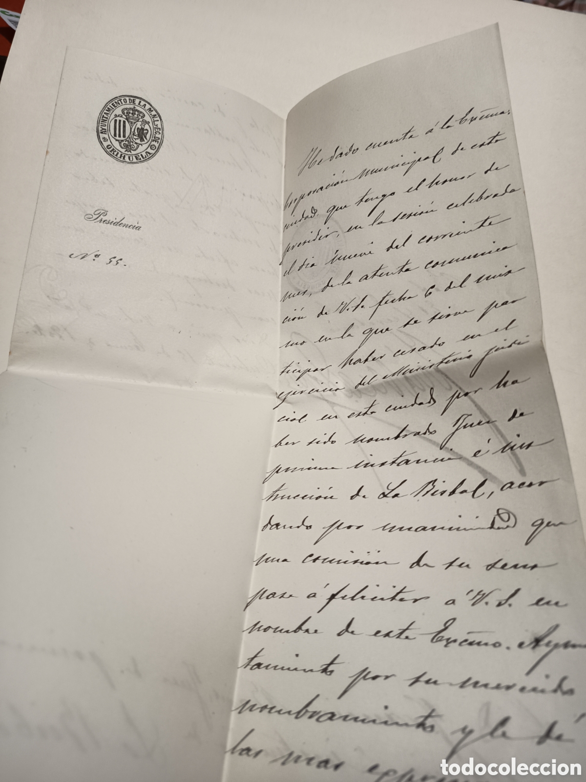 Manuscritos antiguos: Ayuntamiento de Orihuela documento 1902