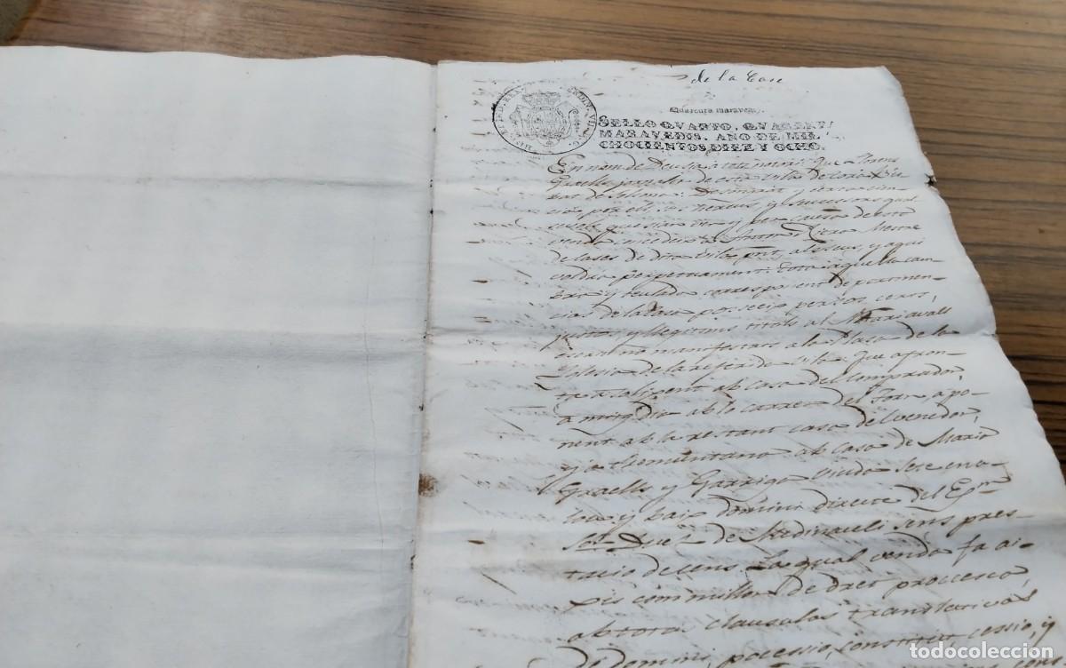 Manuscritos antiguos: SOLSONA , MANUSCRITO CON TIMBROLOGIA A&Ntilde;O 1818 , 3 PAG , SELLO CUARTO