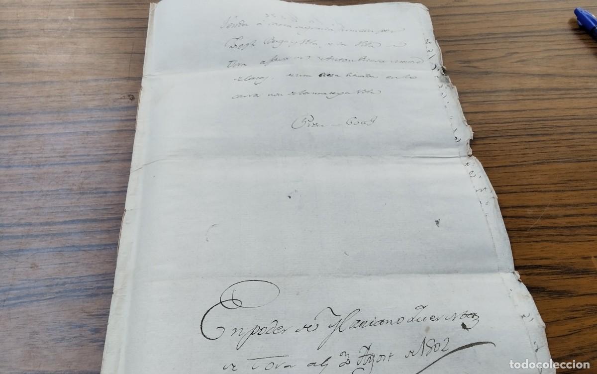 Manuscritos antiguos: TORA , MANUSCRITO CON TIMBROLOGIA A&Ntilde;O 1802 , 3 PAG , SELLO CUARTO , CARLOS IV