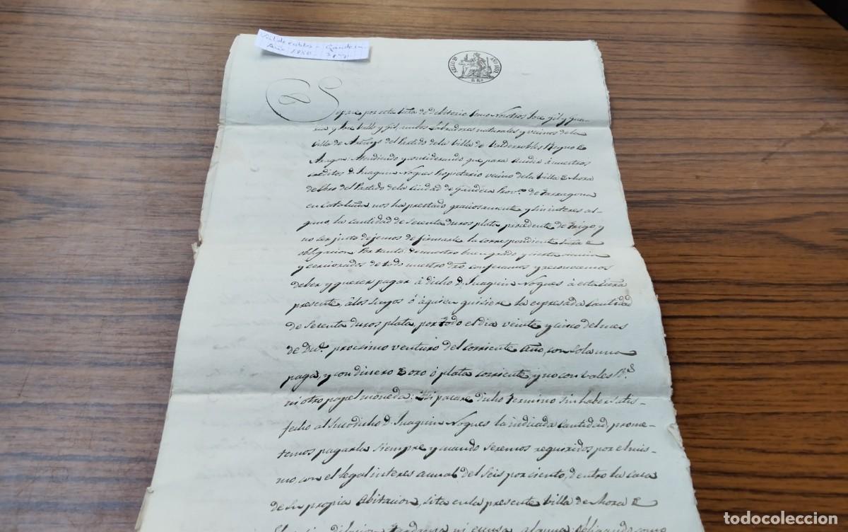 Manuscritos antiguos: VALDEROBLES-GANDESA , MANUSCRITO CON TIMBROLOGIA A&Ntilde;O 1850 , 3 PAG