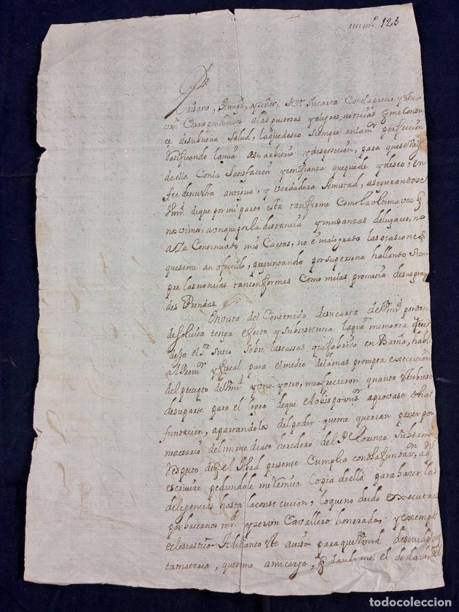 Manuscritos antiguos: Carta Joseph G&oacute;mez de la Torre 1716 Catedral de Tuy Manuscrito siglo XVIII Buen estado