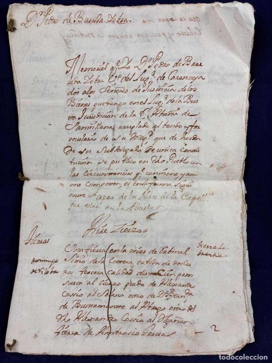 Manuscritos antiguos: Memorial Catastro Ensenada. Pedro de Barreda Yebra. Manuscrito 10 p&aacute;ginas 1753. Muy bueno