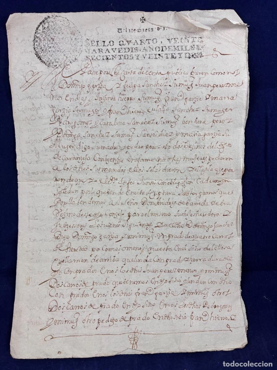 Manuscritos antiguos: Manuscrito venta Andr&eacute;s de Barreda. Varios otorgantes. 1722. Cantabria, Caranceja. Muy buen estado