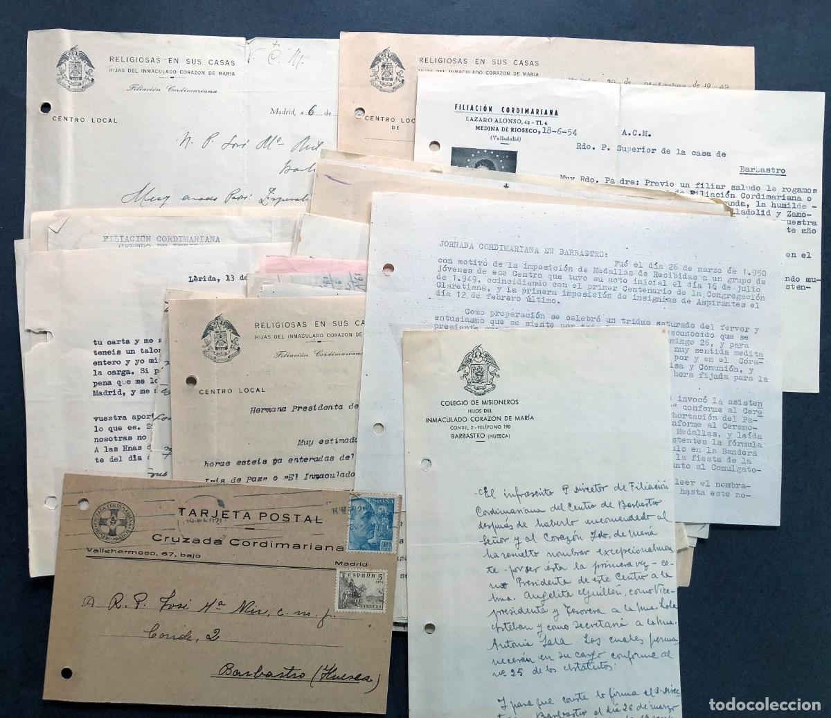 Manuscritos antiguos: BARBASTRO A&Ntilde;OS 1940-60 / FILIACI&Oacute;N CORDIMARIANA / HIJAS DEL CORAZ&Oacute;N DE MAR&Iacute;A / DOCUMENTOS / HUESCA