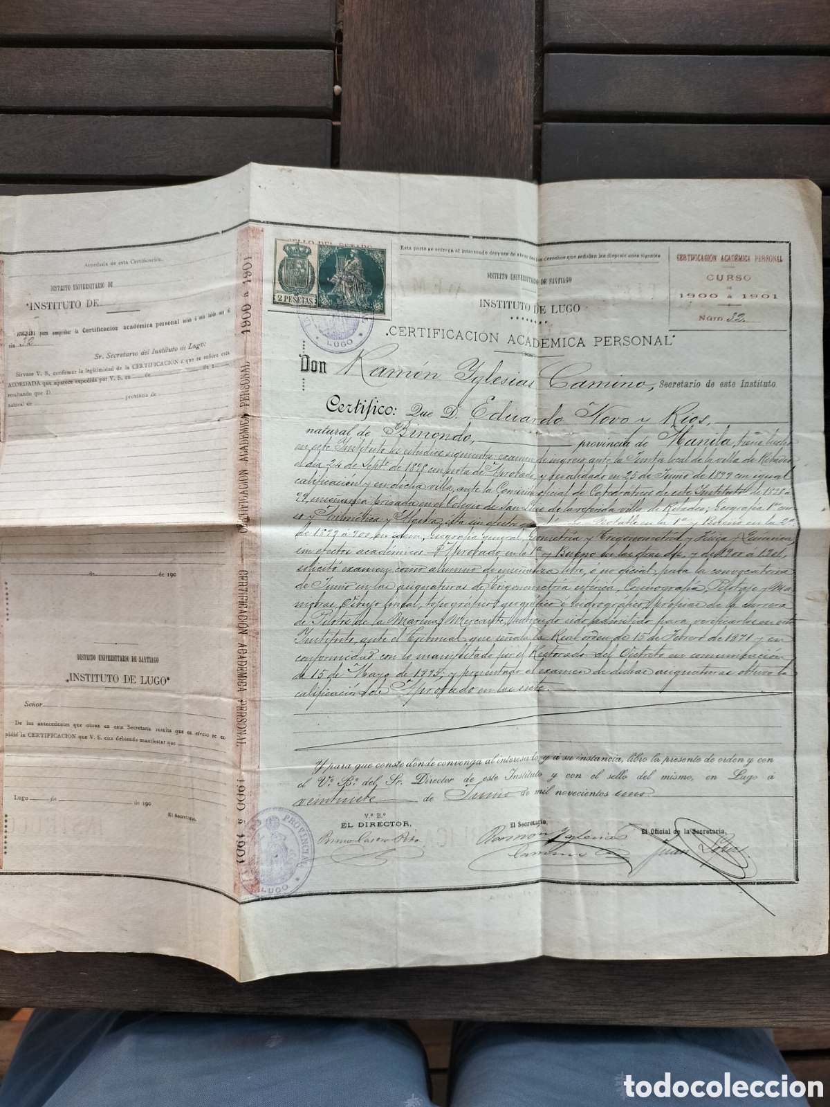 Manuscritos antiguos: Lugo. Certificaci&oacute;n Acad&eacute;mica Personal. Curso 190-1901.