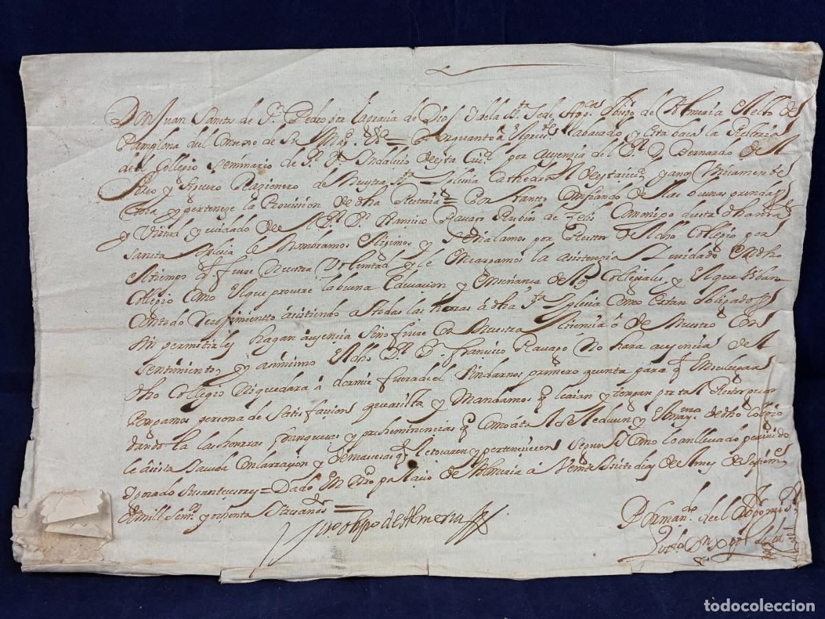 Manuscritos antiguos: Rector San Indalecio. Juan Grande Santos de San Pedro 1684 Obispado Almer&iacute;a. Muy bueno