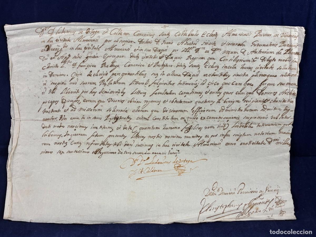 Manuscritos antiguos: Letras eclesi&aacute;sticas Francisco de R&aacute;bago 1680. Almer&iacute;a. Luis Ortega Calder&oacute;n Muy buen estado