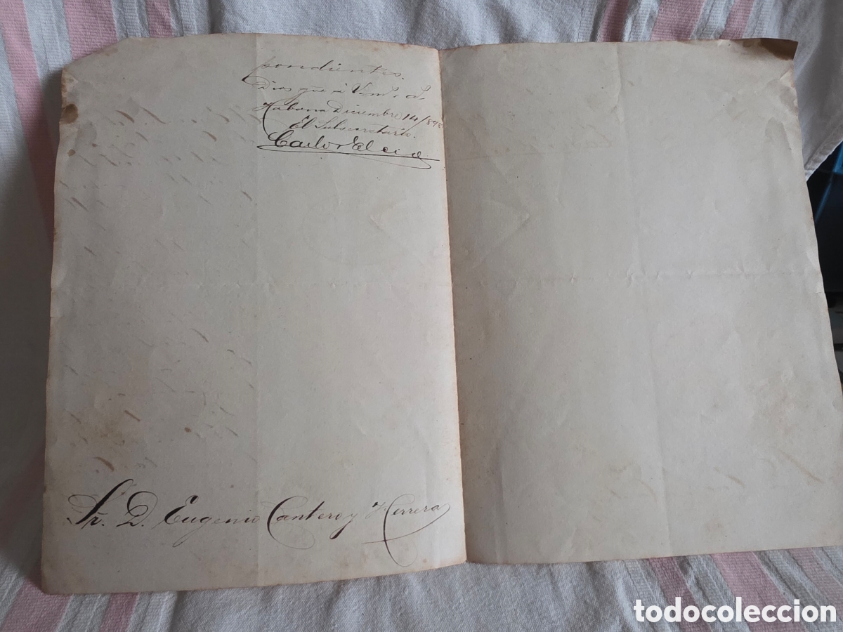 Manuscritos antiguos: ANTIGUO T&Iacute;TULO OFICIAL DE CATEDR&Aacute;TICO CUBA - Foto 2