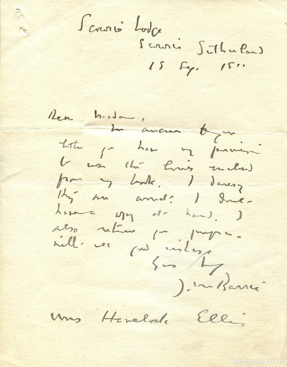 Manuscritos antiguos: JM.BARRIE. CREADOR DE PETER PAN