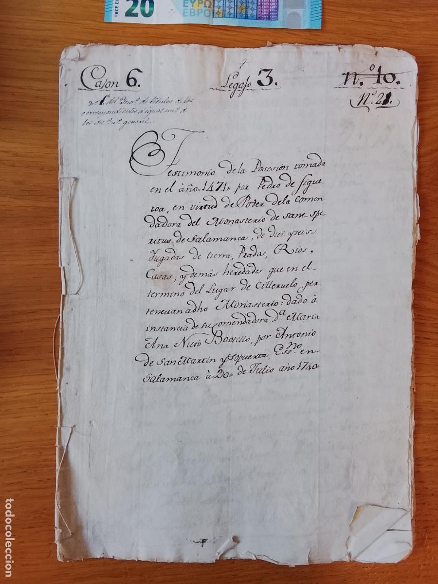 Manuscritos antiguos: Pedro de Figueroa, Monasterio de Sancti Spiritus de Salamanca 1740