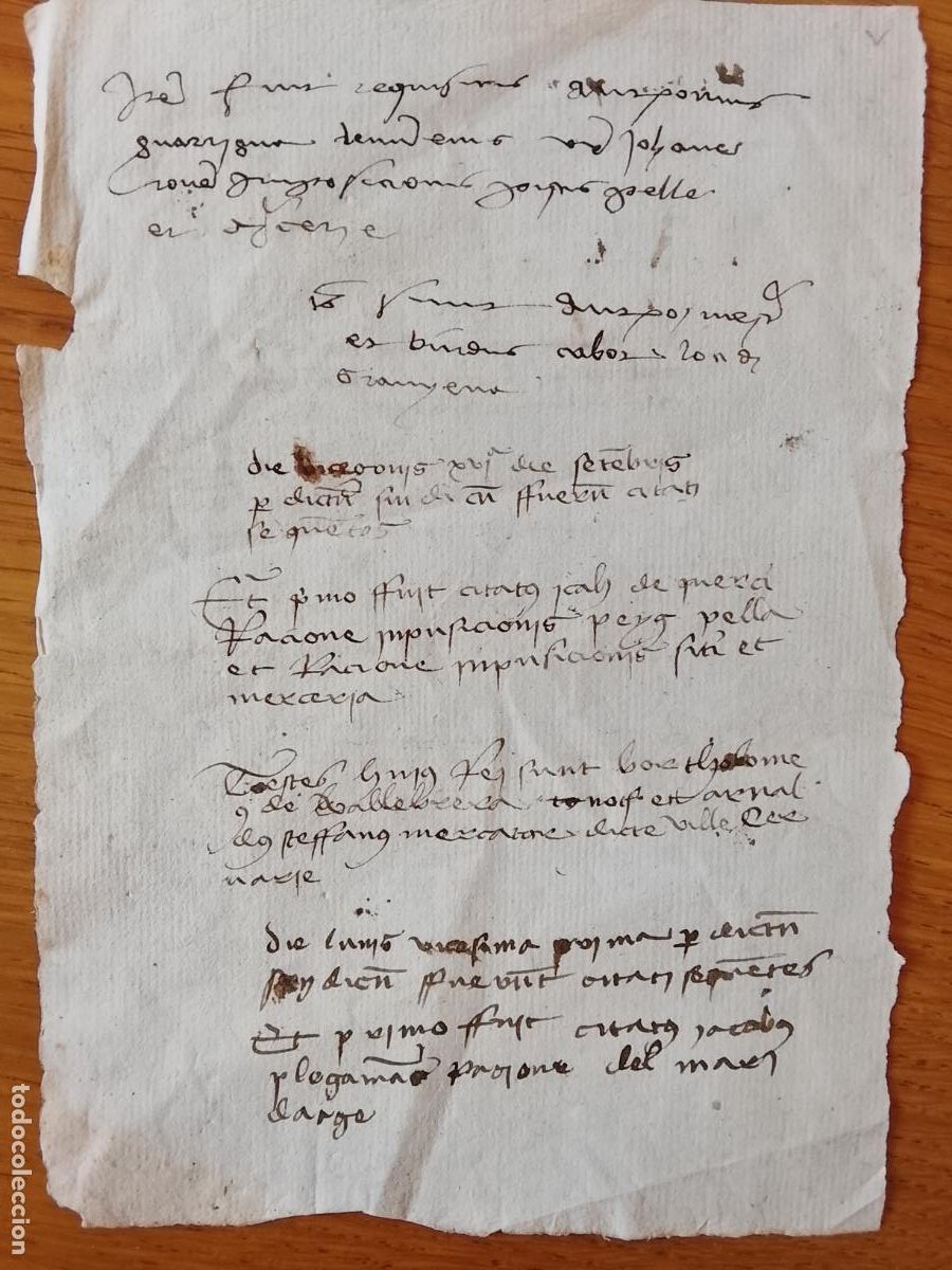 Manuscritos antiguos: Manuscrito del siglo XVI a dos caras, en lat&iacute;n - Foto 2