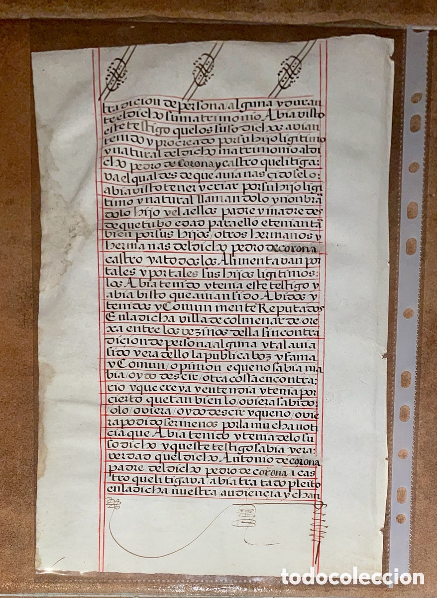 Manuscritos antiguos: Hoja en pergamino de un c&oacute;dice / Colmenar de Oreja / Siglo XVI - Foto 2