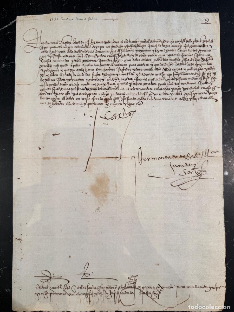 Manuscritos antiguos: Carta del cardenal arzobispo de Toledo en su calidad de se&ntilde;or temporal de la villa de Yepes