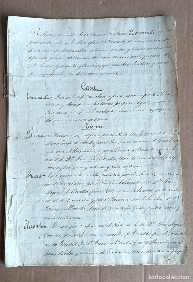 Manuscritos antiguos: Colegio notarial de Pamplona (distrito Vergara) Vergara 1871 Arechavaleta - ANZULA &ndash; Guipuzcoa
