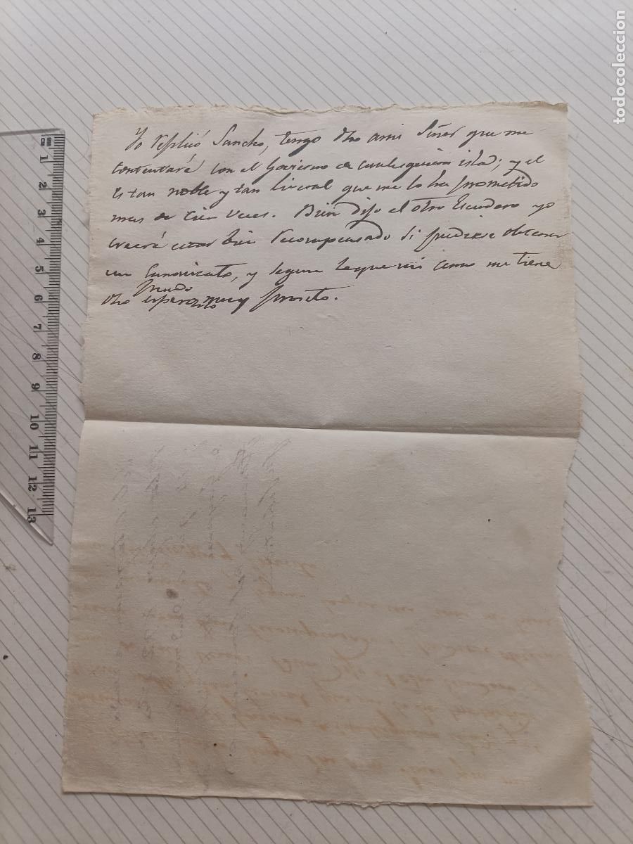 Manuscritos antiguos: Carta antigua manuscrita. Sobre 1800 - Foto 2