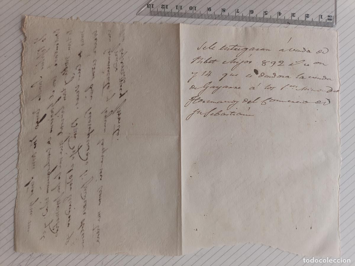Manuscritos antiguos: Carta antigua manuscrita. Sobre 1800