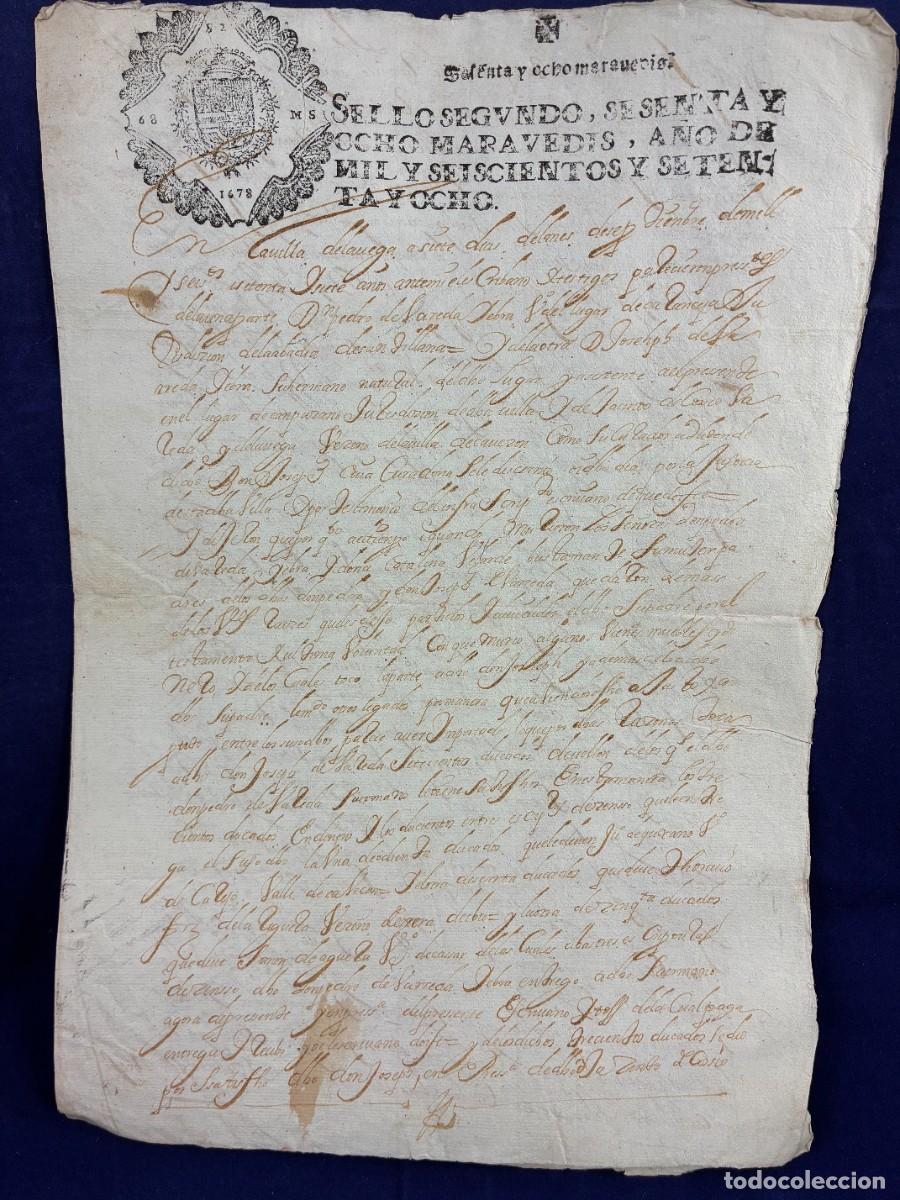 Manuscritos antiguos: Acuerdo patrimonial Barreda - Pedro Barreda Yebra - 1677-78 - Sello Segundo - Muy bueno