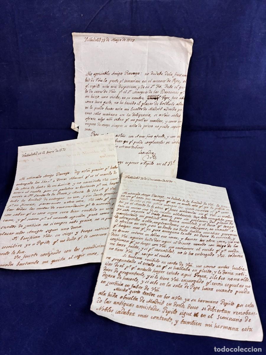 Manuscritos antiguos: Lote de 3 cartas Leocadia M. Anda de Olaeta 1829-1831 Manuscritos Muy buen estado Valladolid