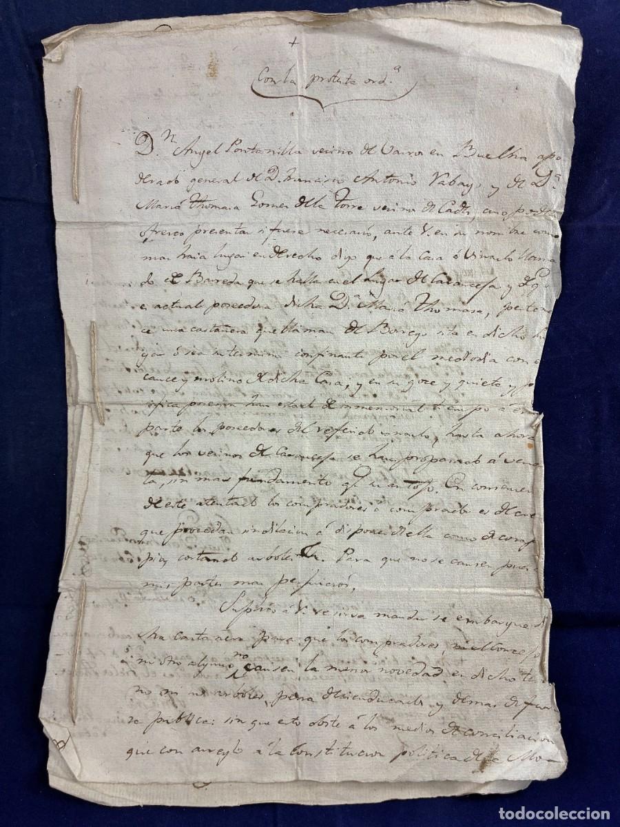 Manuscritos antiguos: Expediente casta&ntilde;era - Concejo - 1813 - Caranceja Cantabria - 6 p&aacute;ginas - Buen estado
