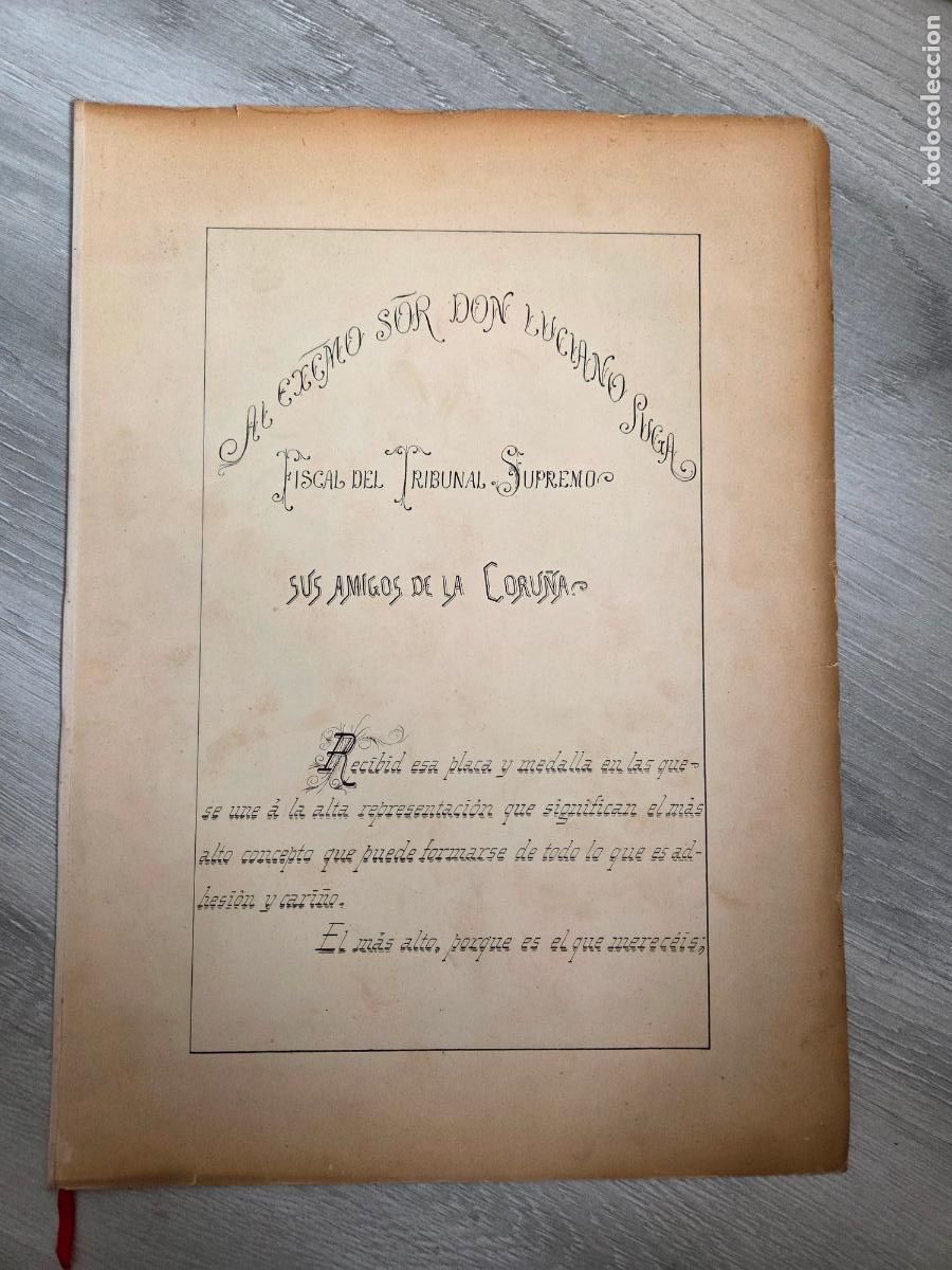 Ancient Manuscripts: RARO - A CORU&Ntilde;A GALICIA LUCIANO PUGA ENTREGA MEDALLA Y FIRMAS PERSONALIDADES