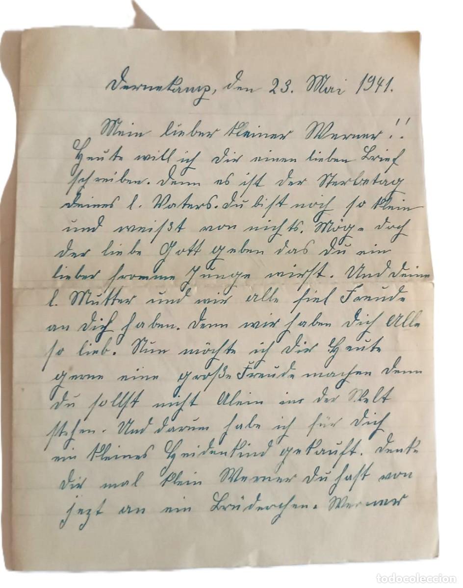 Manuscritos antiguos: Carta manuscrita antigua fechada en 1941 en Alemania. Segunda Guerra Mundial.