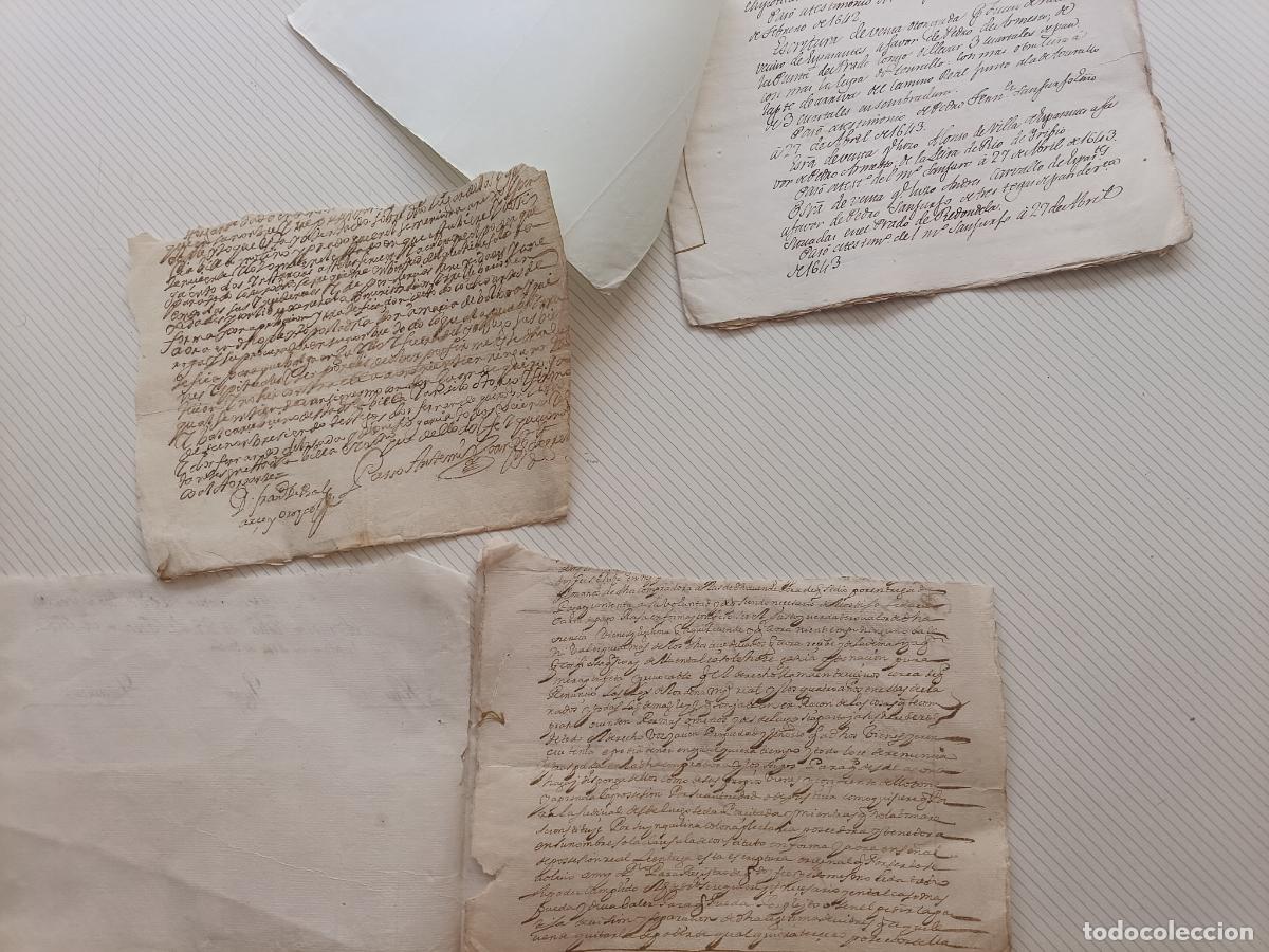Manuscritos antiguos: Triacastela, Casa de Ayan, Lugo, varios documentos manuscritos relacionados. SECCIONADOS. Siglo XVII