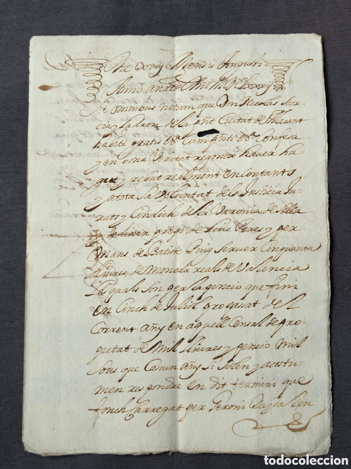 Manoscritti antichi: ALICANTE 1685 APOCA, RECIBO en VALENCIANO