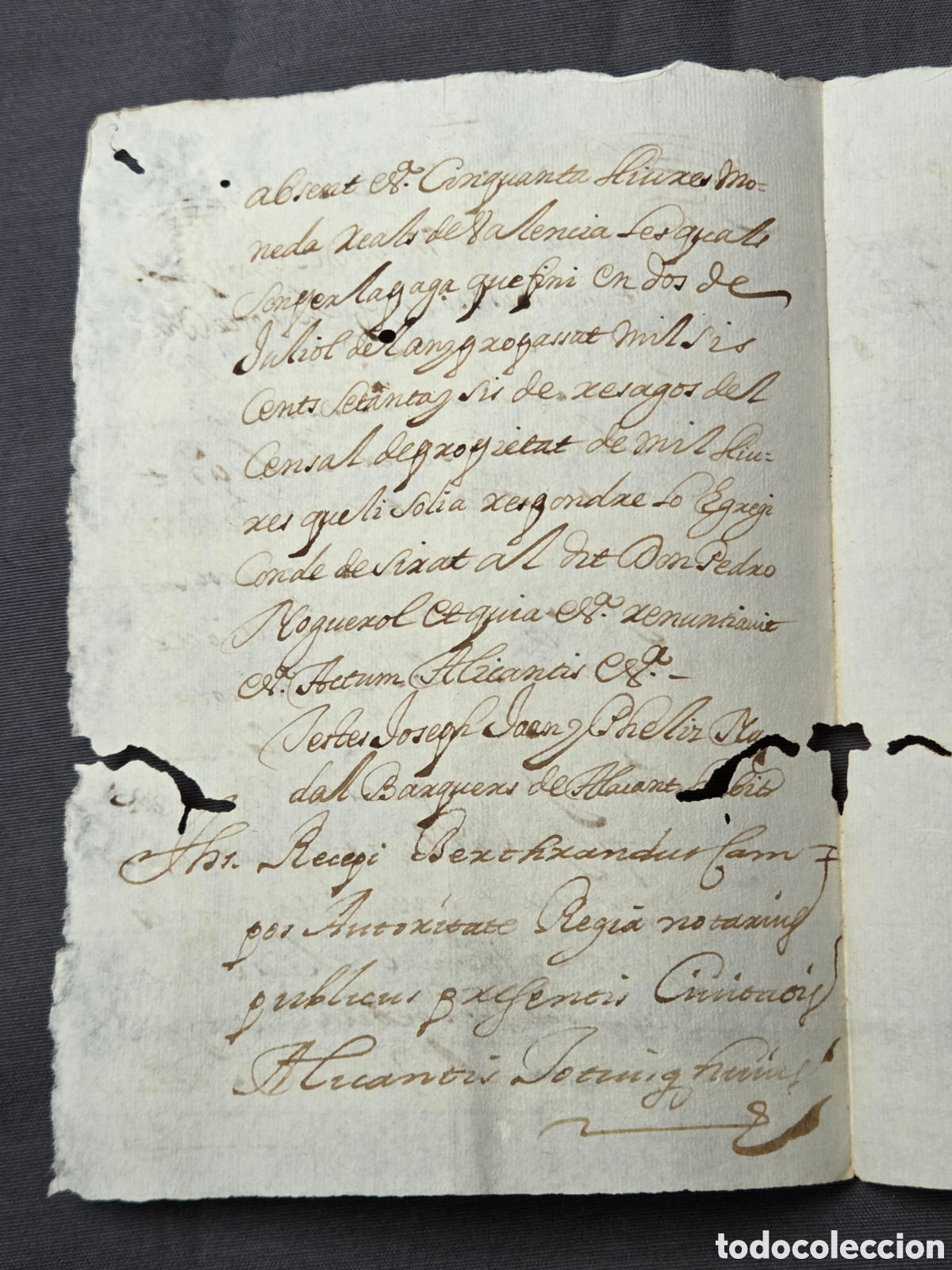 Manuscritos antiguos: ALICANTE 1676 apoca Recibo en VALENCIANO - Foto 2