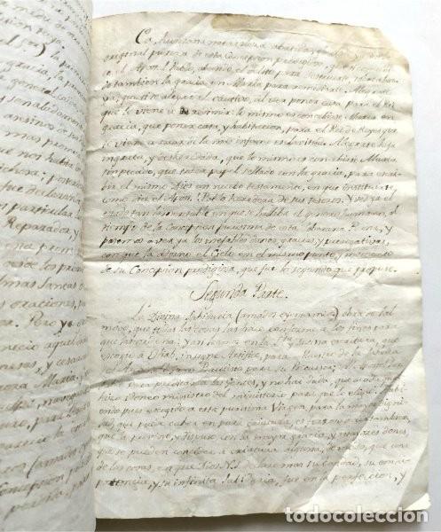 Manuscritos antiguos: Serm&oacute;n de Concepci&oacute;n. Manuscrito del siglo XVIII. - Foto 3