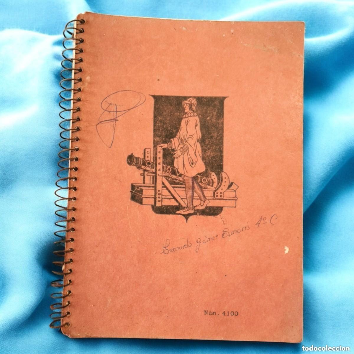 Alte Manuskripte: Cuaderno Escolar Antiguo Matem&aacute;ticas &ndash; Apuntes Manuscritos con Espiral &ndash; Pieza &Uacute;nica