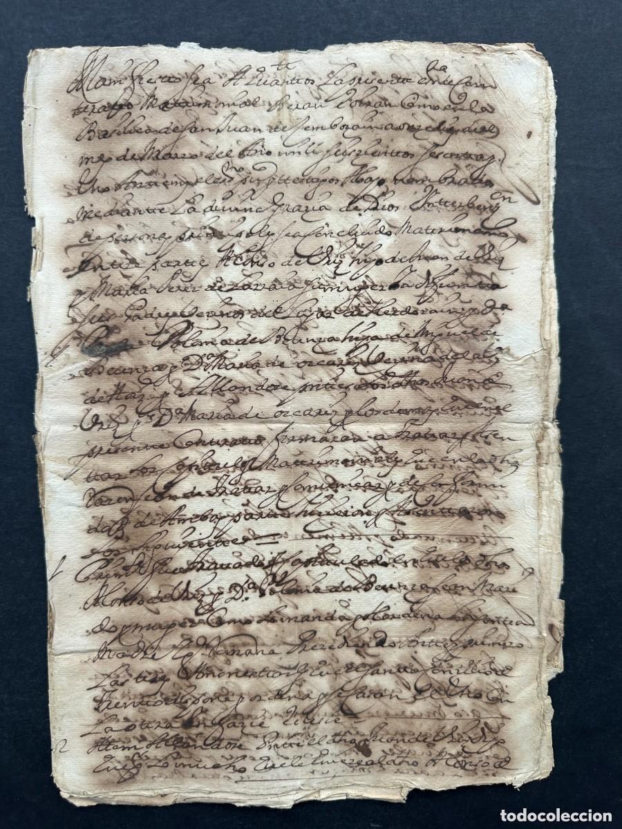 Ancient Manuscripts: a&ntilde;o 1661- URIZ DE ERDOZAIN - NAVARRA - CONTRATOS MATRIMONIALES DE ALONSO DE URIZ Y POLONIA DE BEUNZA