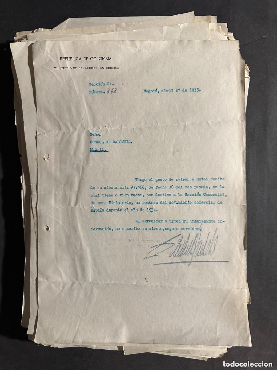 Manuscritos antiguos: 1920 - CONJUNTO DE DOCUMENTOS DEL CONSUL DE COLOMBIA EN ESPA&Ntilde;A -