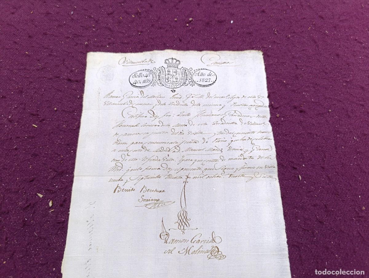 Manuscritos antiguos: AM23, Antiguo Manuscrito, Villanueva de Cameros, La Rioja, 1827, con sello seco