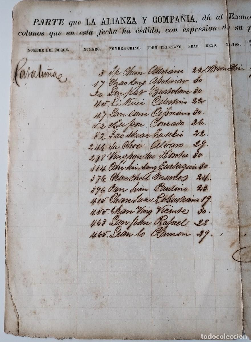 Manuscritos antiguos: Esclavitud Cuba Relaci&oacute;n de Colonos Chinos - Foto 2
