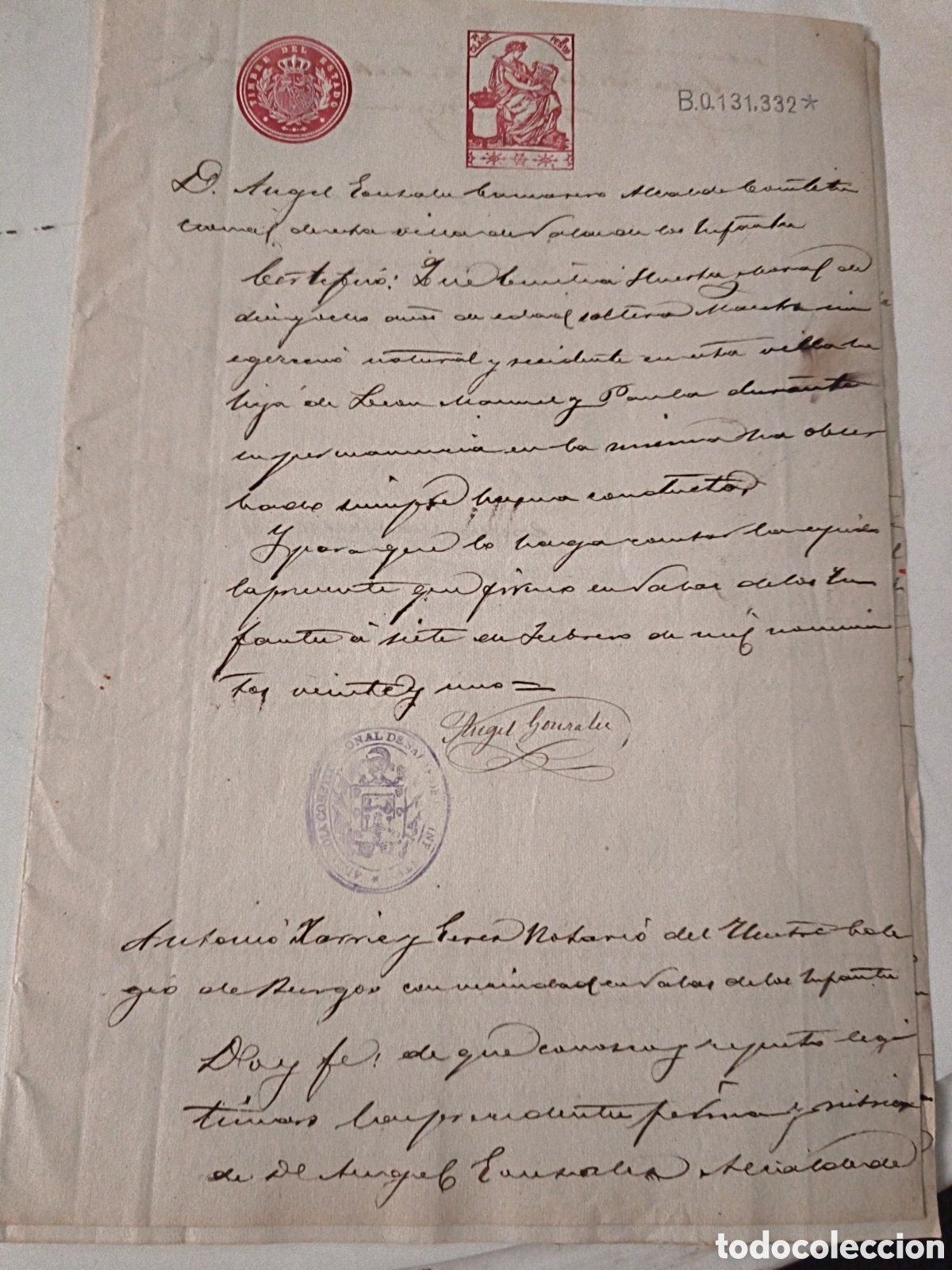 Manuscritos antiguos: Manuscrito Acta Notorial 1925 - Foto 1