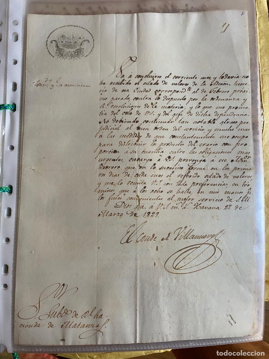 Manuscritos antiguos: Cuba. Conde de Villanueva. Documentos administrativos. La Habana.