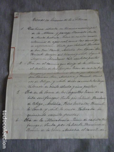 Manuscritos antiguos: LA ALBERCA SALAMANCA RELACI&Oacute;N DE TIERRAS SIGLO XIX 15 PAGS MANUSCRITAS