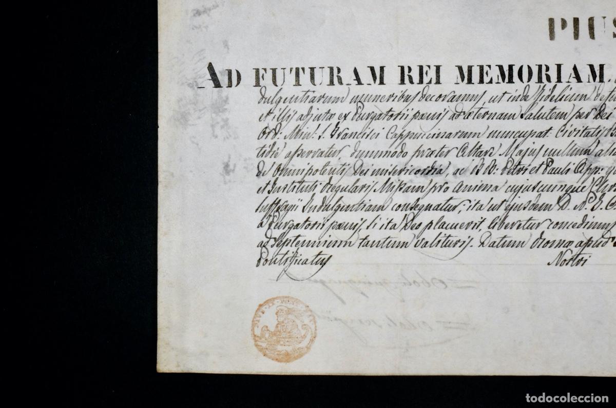Manuscritos antiguos: INDULGENCIAS, PAPA PIO IX. ROMA 1861 - Foto 3