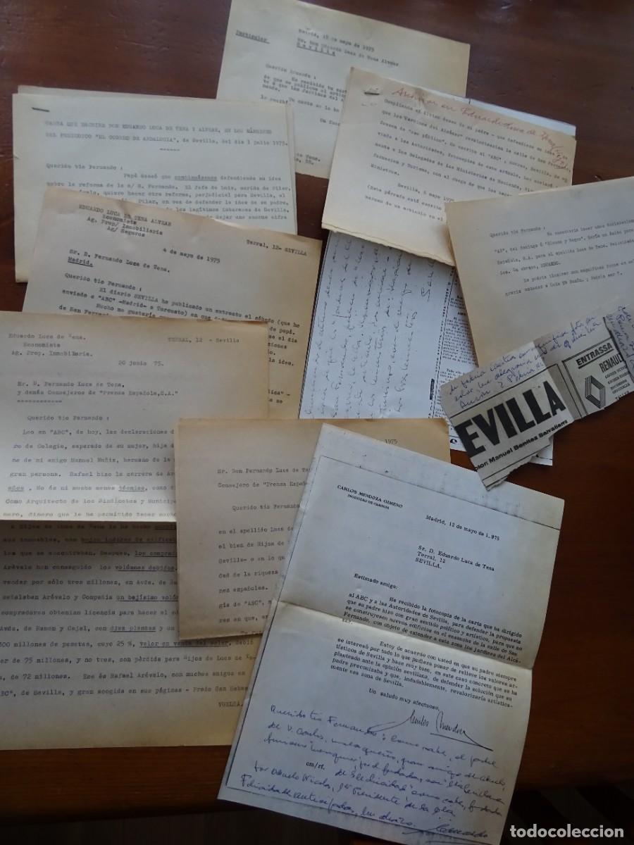 Manuscritos antiguos: Sevilla, Calle San Fernando, pol&eacute;mica jardines Reales Alc&aacute;zares, Luca de Tena