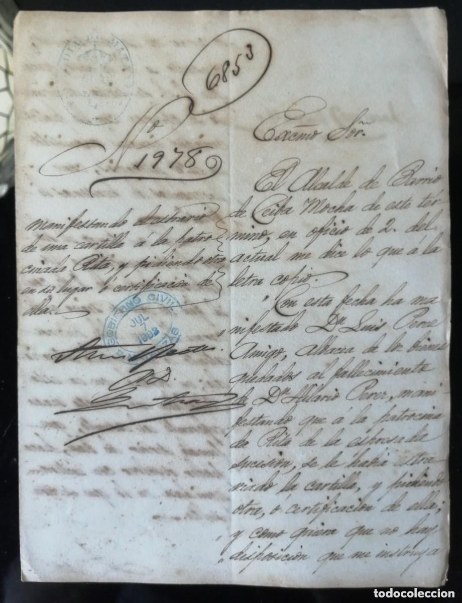Manuscritos antiguos: Cuba. Esclavitud. Manuel Cardenal. P&eacute;rdida de cartilla de esclava patrocinada. Matanzas. 1883.