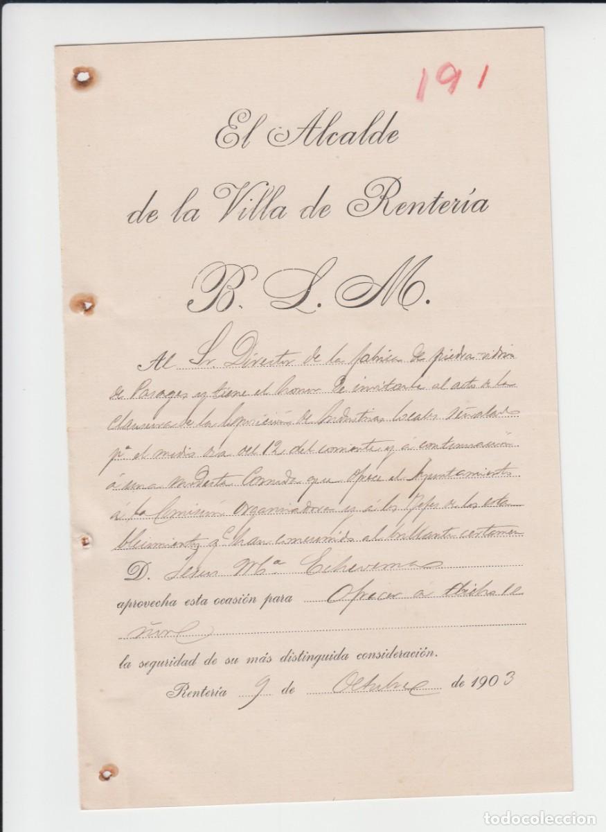 Manuscritos antiguos: Documento manuscrito de un paciente en un hospital - Pasajes 1903