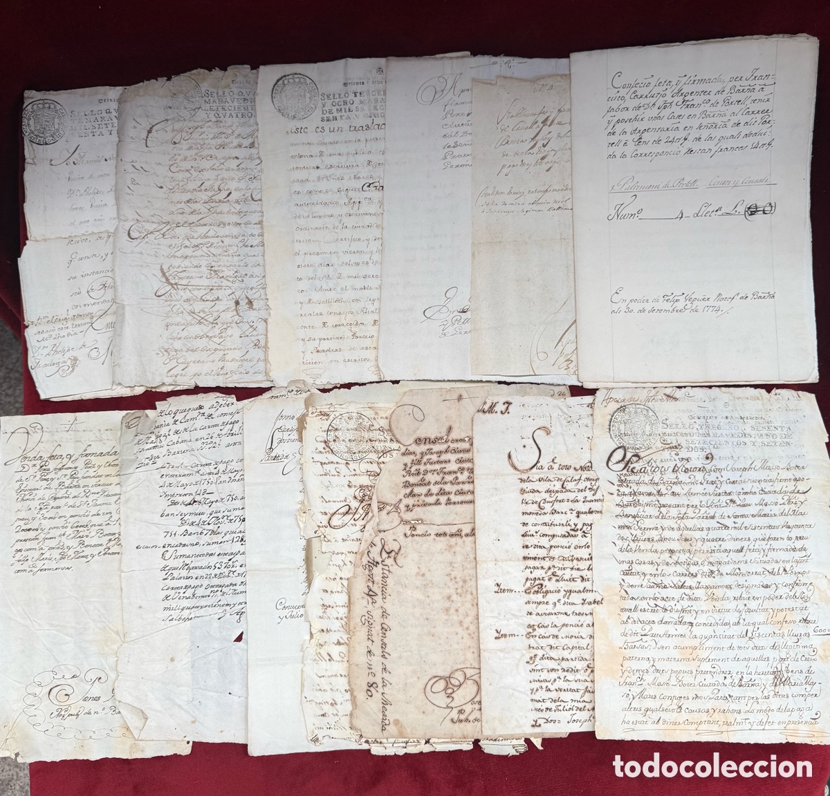 Manuscritos antiguos: Gran lote de actas-manuscritos del siglo XVIII