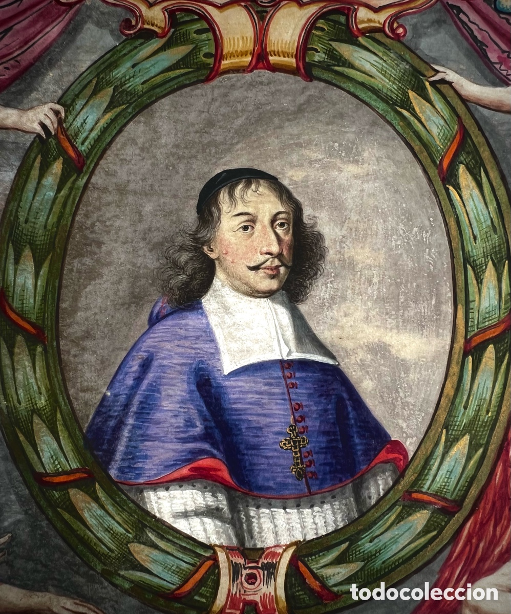 Manuscritos antiguos: Frontispicio en vitela miniada. 1679, firmada. - Foto 7
