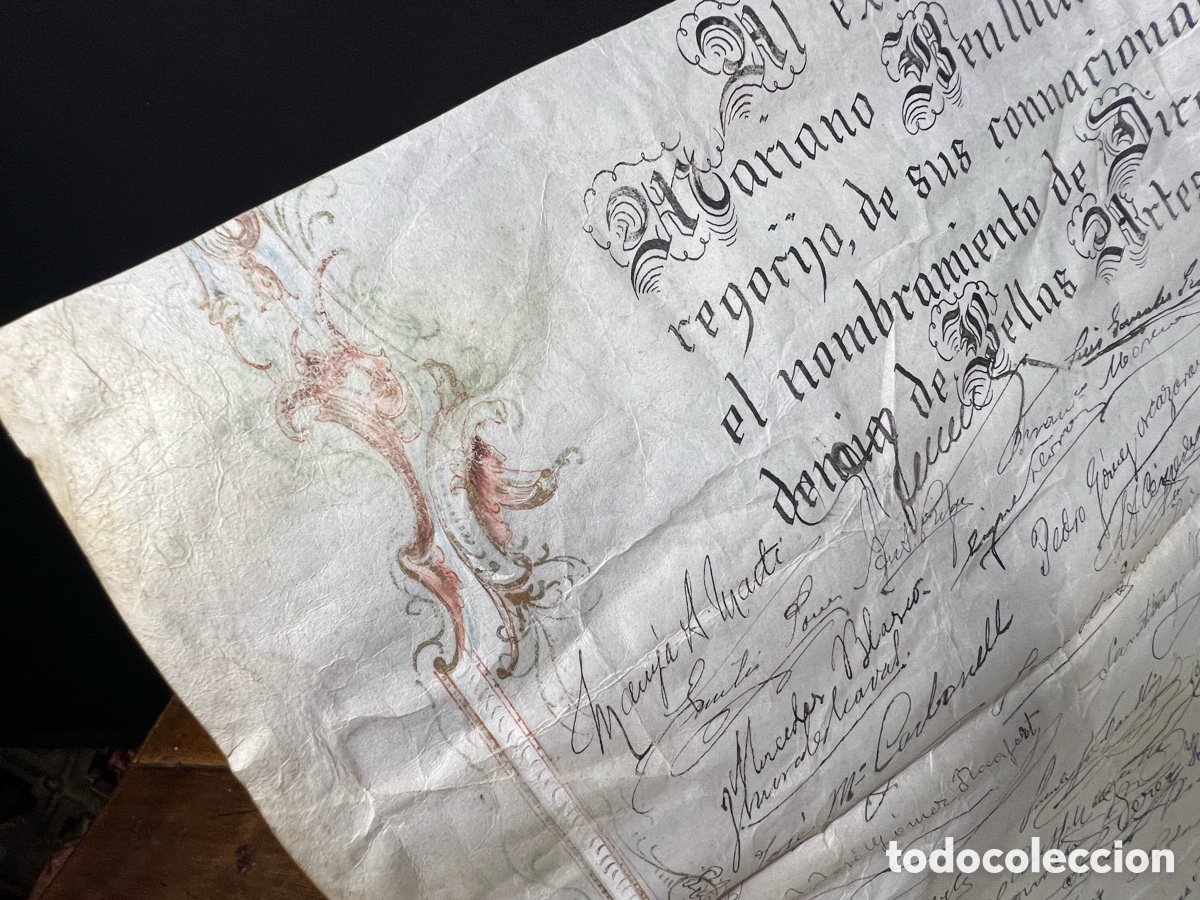 Manuscritos antiguos: Manuscrito Homenaje a Mariano Benlliure - Foto 2