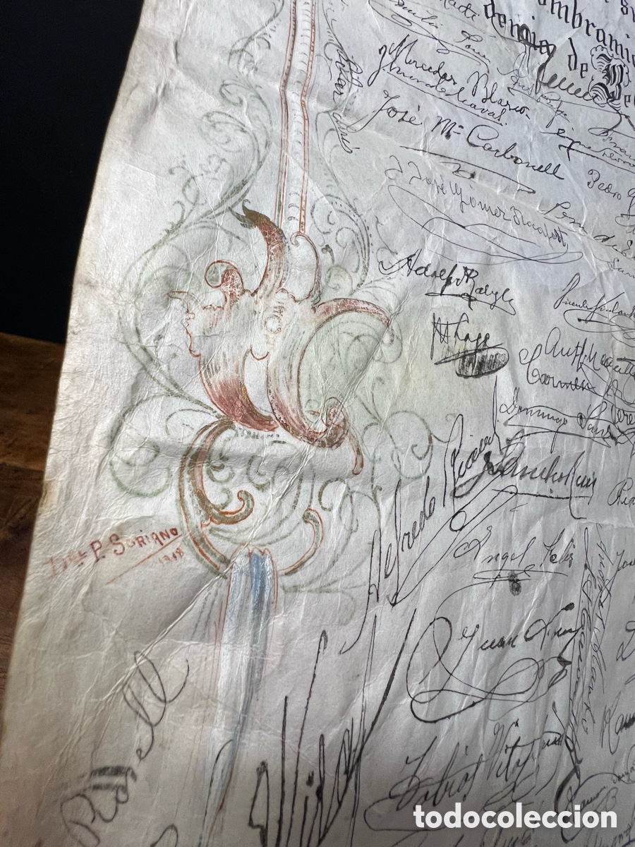 Manuscritos antiguos: Manuscrito Homenaje a Mariano Benlliure - Foto 3