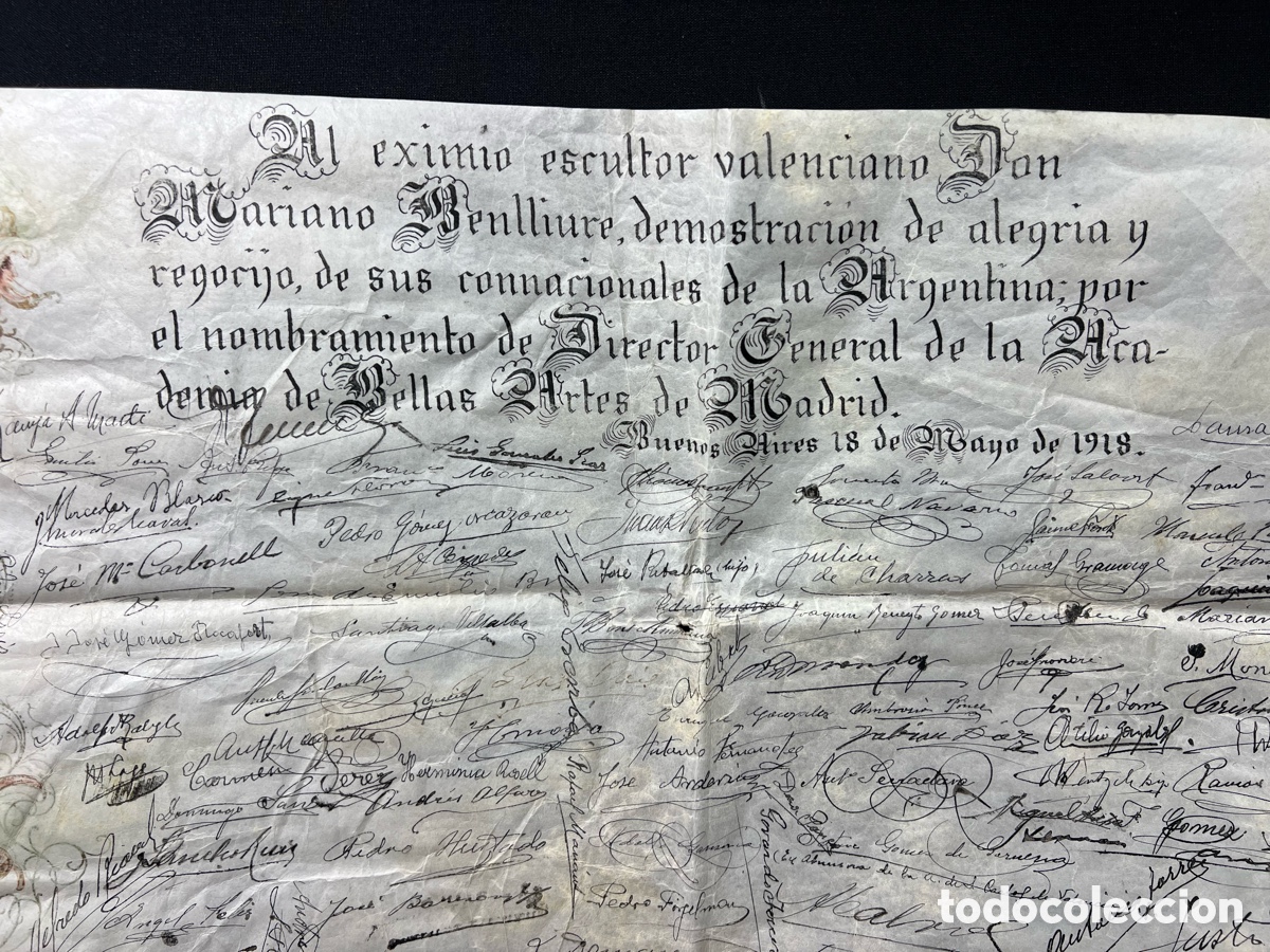 Manuscritos antiguos: Manuscrito Homenaje a Mariano Benlliure - Foto 7