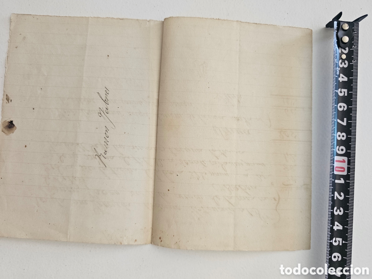 Manuscritos antiguos: ​Documento manuscrito de 1874 &ndash; Recibo de obra Mariano Totussaus Ramon Fabr&eacute;s
