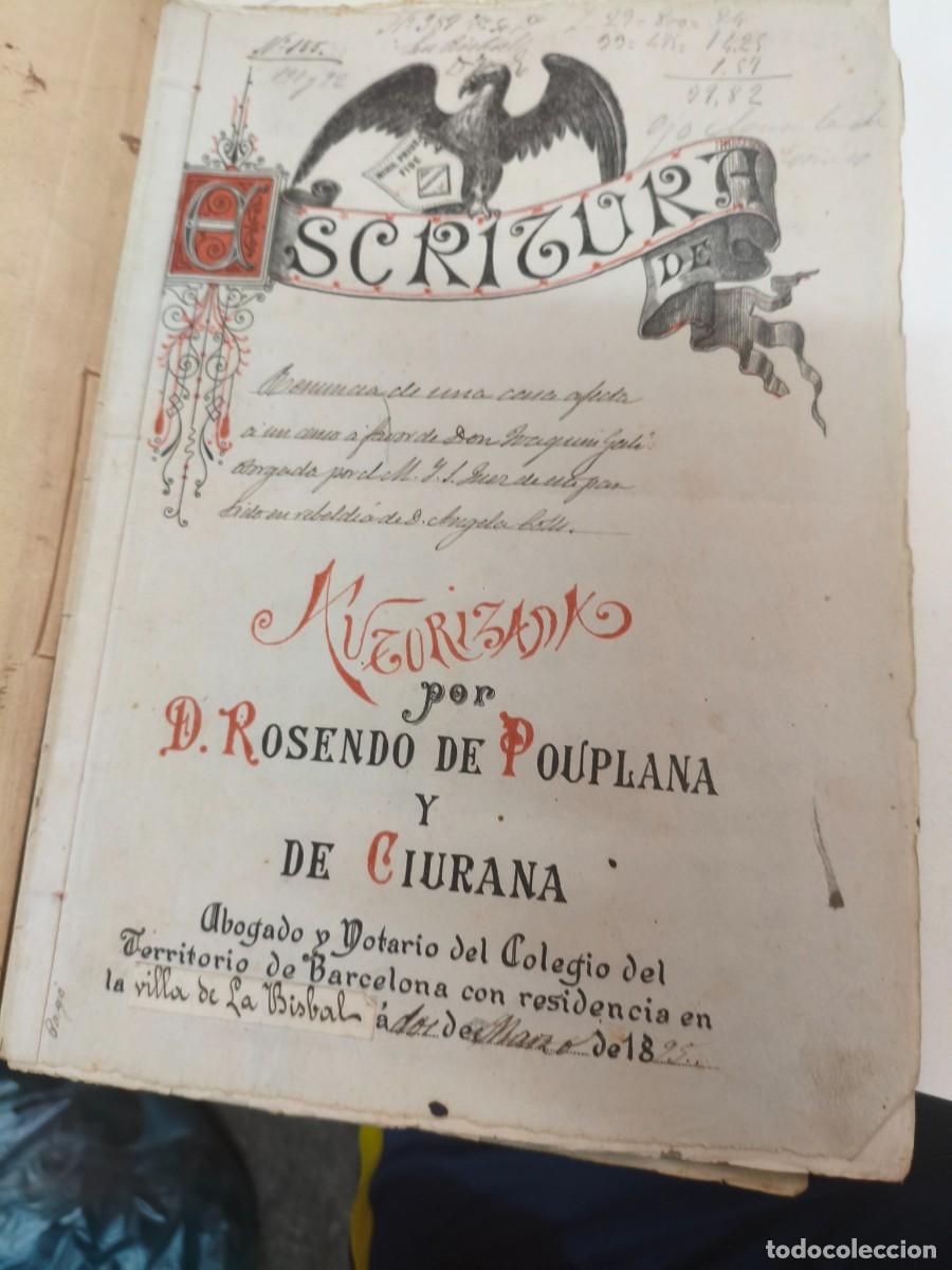 Manuscritos antiguos: Varias Cartas de pago escritura hipoteca La Bisbal d'Empord&agrave;. siglo XIX.