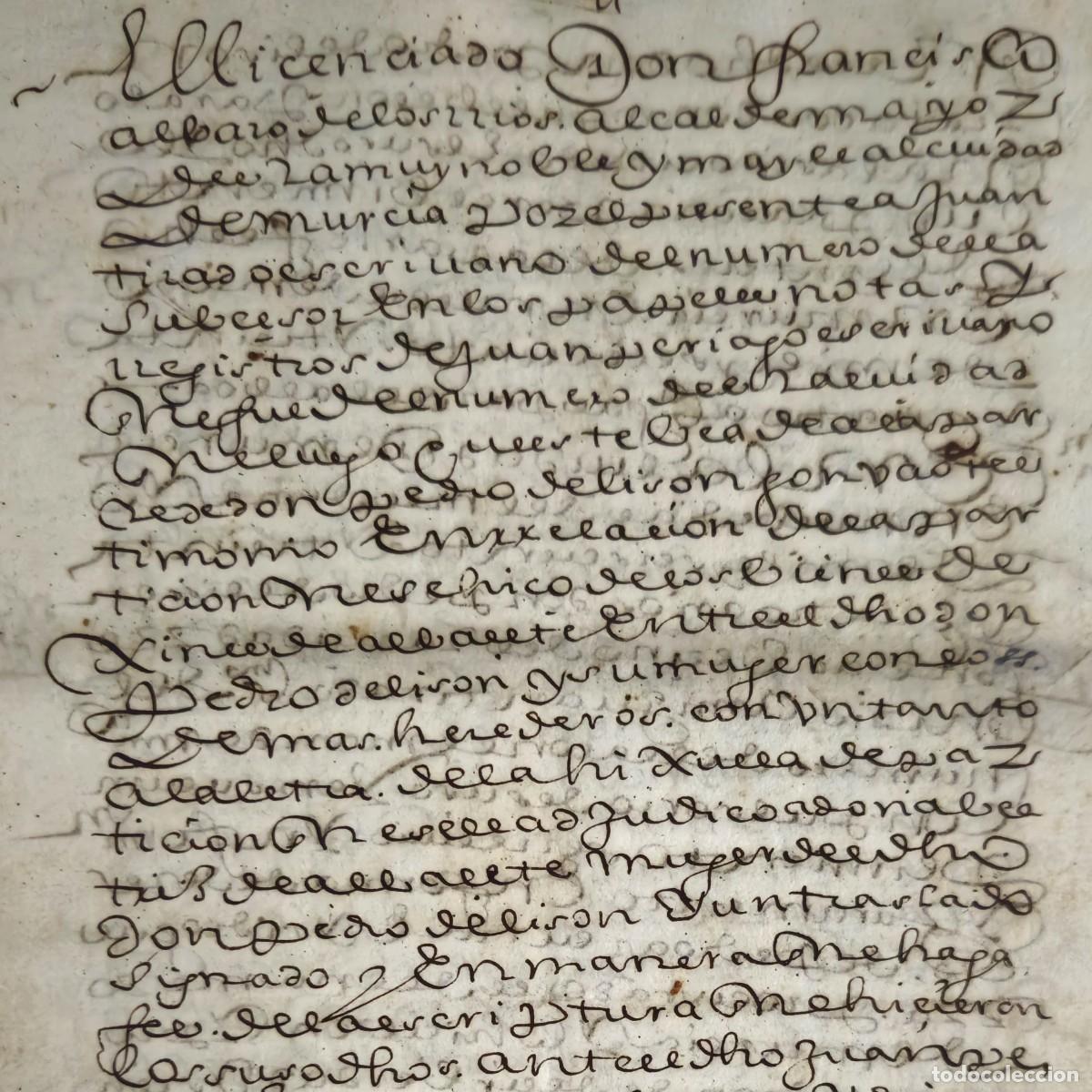 Manuscritos antiguos: MURCIA 1608-PARTICION TIERRAS ALARILLA-RONCADOR-MORO-GINES ALBACETE+LUISA LISON-FRANCISCO ALVARADO