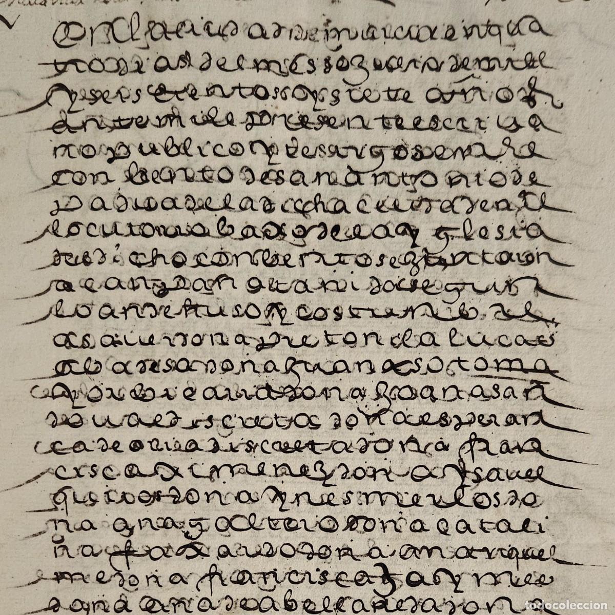 Manuscritos antiguos: MURCIA 1607-SIGLO XVII-TIERRAS ALHARILLA-CONVENTO RELIGIOSOS DE SAN ANTONIO-JUAN PEREZ BAEZA-BENDAME